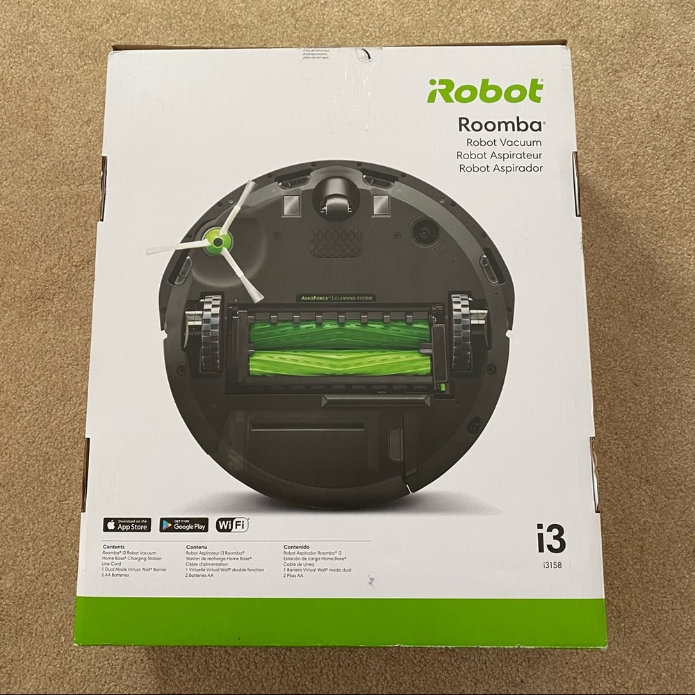 New Roomba i3 Wi-Fi Robot Vacuum.
